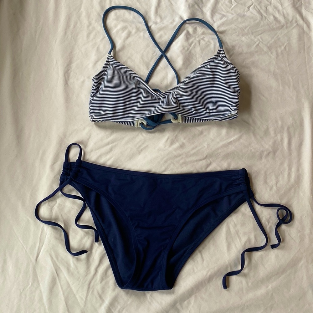 Striped tie bikini